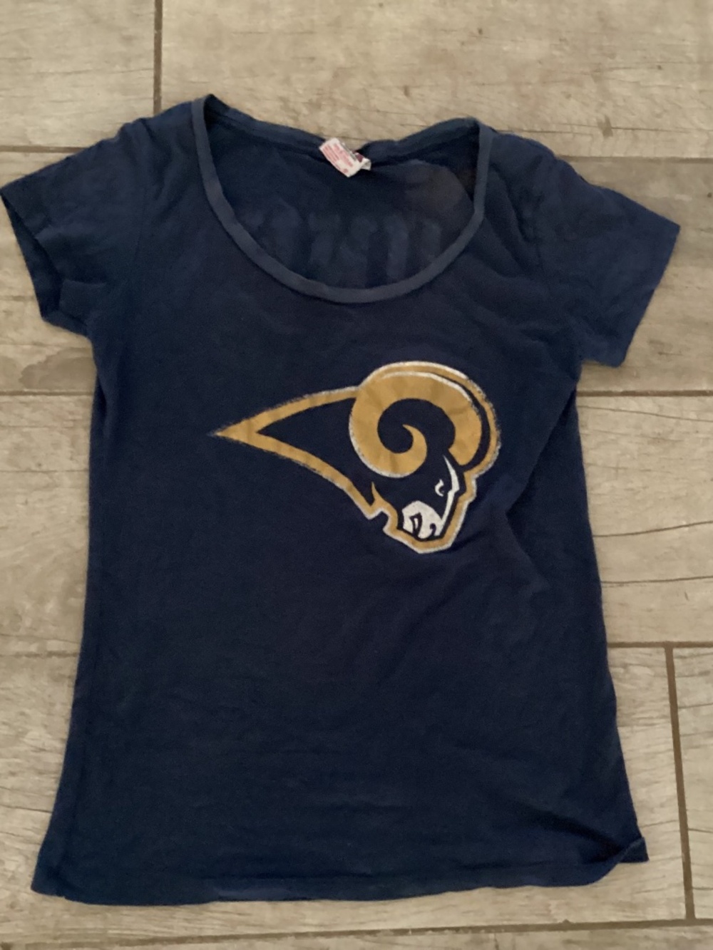 Pink Victoria’s Secret LA Rams scoop neck fitted tee t shirt xs